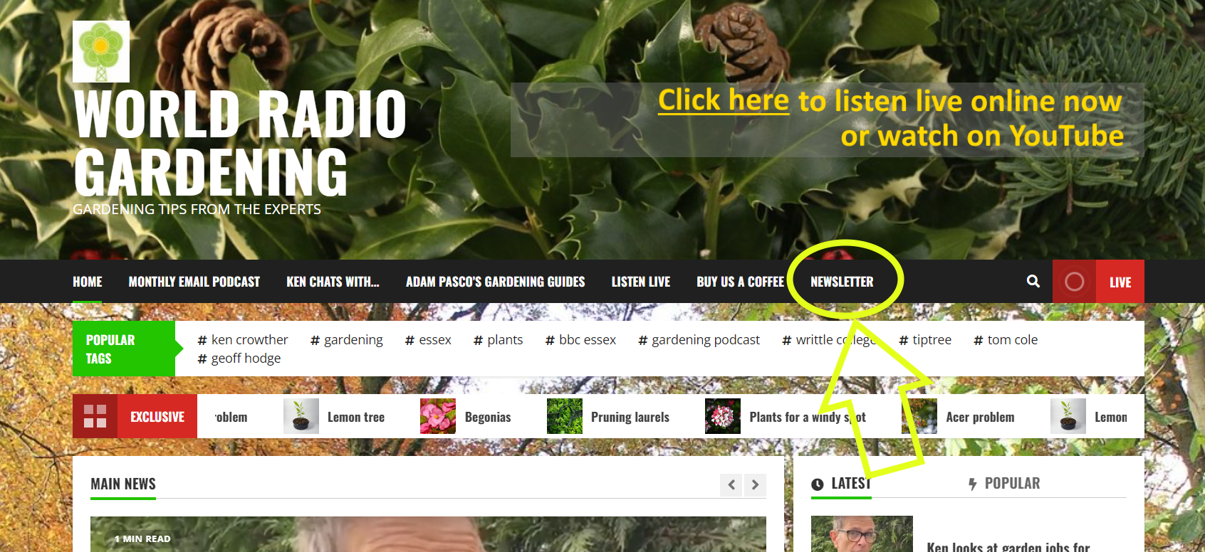 Sign-up to the new Spring World Radio Gardening newsletter out in February.